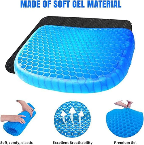 Egg Gel Seat Cushion Ergonomic Breathable Design Pressure Relief Sitter Tailbone Pain Sciatica Pain Back Pain Silicon Seater Cushion Chair Pad with Non-Slip Cover for Home (Pack of 1)