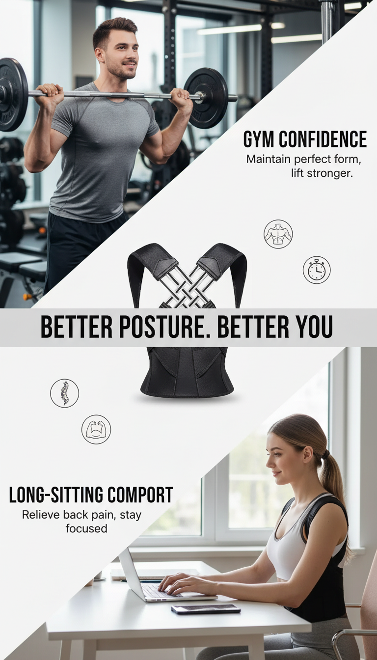 OLDIVA:Back Brace Posture Corrector for Men and Women,Adjustable Back Posture Belt Invisible